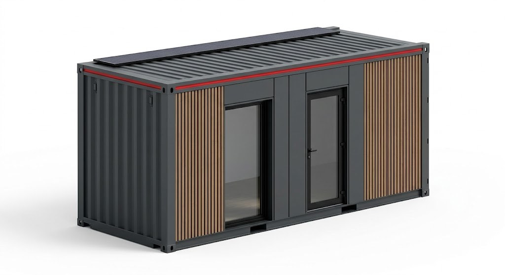 Isometrische Konzeptdarstellung des AIZ-W1 Wohnmoduls